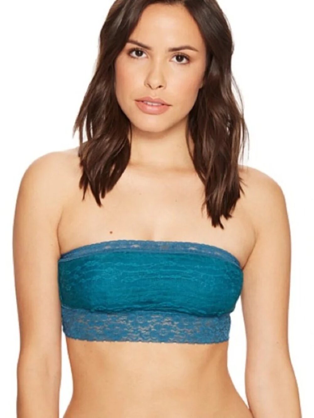 NWT Intimately Free People ocean blue scalloped lace strapless bandeau bra